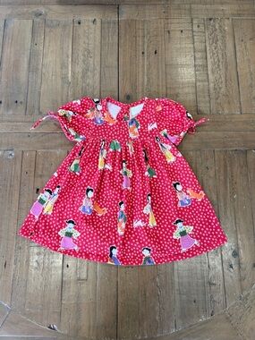 Farm rio Fabula red dotted girl print dress infant 6 months bohemian
